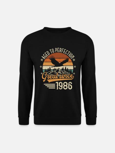 1986 Jahrgang Vintage Geburtstag Geschenk - Unisex Pullover - Schwarz