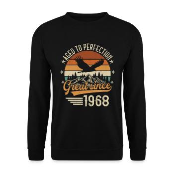 1968 Vintage Vintage Rétro Cadeau d’Anniversaire - Sweat-shirt Unisexe - noir - Devant - Alina (178cm) & Michal (187cm)