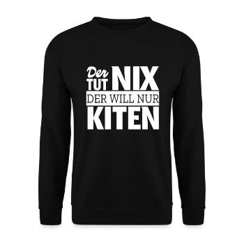 Kiten Kiteboarding Kitesurfen Outfit Surfer - Unisex Pullover - Schwarz - Vorne - Alina (178cm) & Michal (187cm)