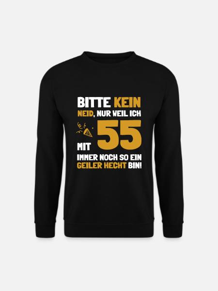 Mit 55 Jahren ein geiler Hecht Geburtstag - Unisex Pullover - Schwarz