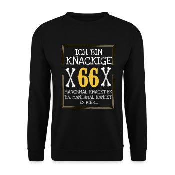 Ich bin zwar 66 fühle mich aber wie 66 - Unisex Pullover - Schwarz - Vorne - Alina (178cm) & Michal (187cm)