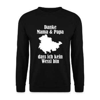 Ostdeutschland Thüringen Osten Geschenk - Unisex Pullover - Schwarz - Vorne - Alina (178cm) & Michal (187cm)