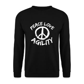 Peace Love Agility Cadeau Dog Trainer Design - Sweat-shirt Unisexe - noir - Devant - Alina (178cm) & Michal (187cm)