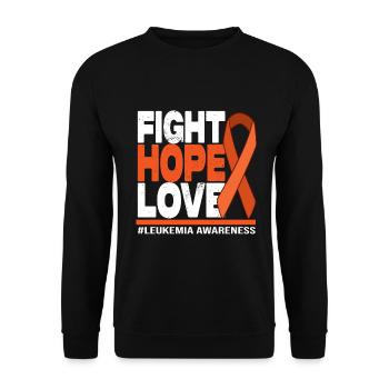 Fight Hope Love - Leukemia Awareness - Unisex Sweatshirt - black - Front - Alina (178cm) & Michal (187cm)