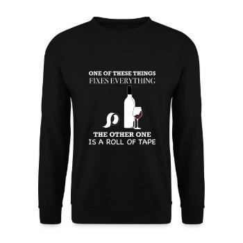 Humor wine birthday personalized gift - Unisex Sweatshirt - black - Front - Alina (178cm) & Michal (187cm)