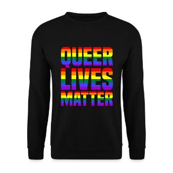 Queer Lives Matter Arc-en-ciel - Sweat-shirt Unisexe - noir - Devant - Alina (178cm) & Michal (187cm)