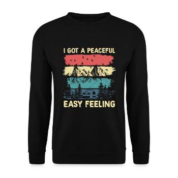I Got A Peaceful Easy Feeling - Unisex Pullover - Schwarz - Vorne - Alina (178cm) & Michal (187cm)