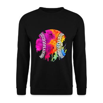 Baseball Player Baseball - Unisex Sweatshirt - black - Front - Alina (178cm) & Michal (187cm)