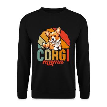 Corgi Mama - Sweat-shirt Unisexe - noir - Devant - Alina (178cm) & Michal (187cm)