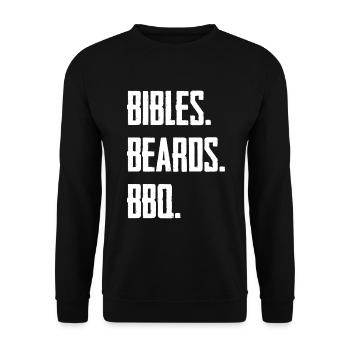 Bibles Beards BBQ - Unisex Sweatshirt - black - Front - Alina (178cm) & Michal (187cm)