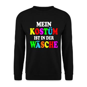 mein kostüm ist in der wäsche - Unisex Pullover - Schwarz - Vorne - Alina (178cm) & Michal (187cm)