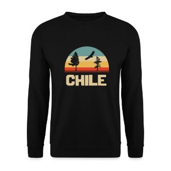 chile natur retro berg - Unisex Pullover - Schwarz - Vorne - Alina (178cm) & Michal (187cm)
