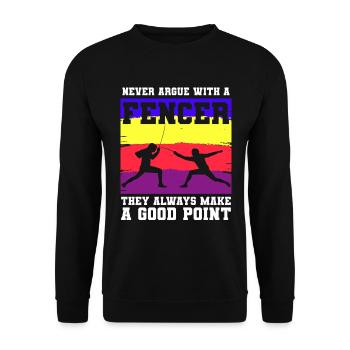 Fencing Fencing Floret - Unisex Sweatshirt - black - Front - Alina (178cm) & Michal (187cm)