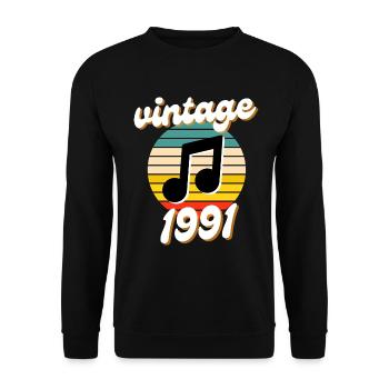 né millésime année 1991 idée cadeau années 90 - Sweat-shirt Unisexe - noir - Devant - Alina (178cm) & Michal (187cm)