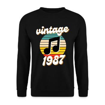 né millésime année 1987 idée cadeau années 80 - Sweat-shirt Unisexe - noir - Devant - Alina (178cm) & Michal (187cm)