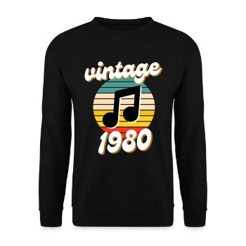 né millésime année 1980 idée cadeau - Sweat-shirt Unisexe - noir - Devant - Alina (178cm) & Michal (187cm)