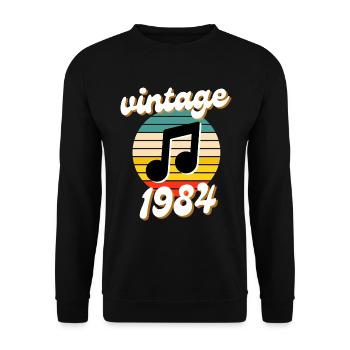 né millésime année 1984 idée cadeau années 80 - Sweat-shirt Unisexe - noir - Devant - Alina (178cm) & Michal (187cm)