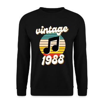 né millésime année 1988 idée cadeau années 80 - Sweat-shirt Unisexe - noir - Devant - Alina (178cm) & Michal (187cm)