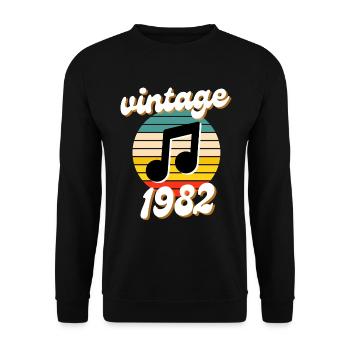 né millésime année 1982 idée cadeau années 80 - Sweat-shirt Unisexe - noir - Devant - Alina (178cm) & Michal (187cm)