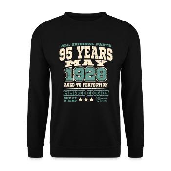 Aged to perfection may 1928 - 95 years old - Unisex Sweatshirt - black - Front - Alina (178cm) & Michal (187cm)