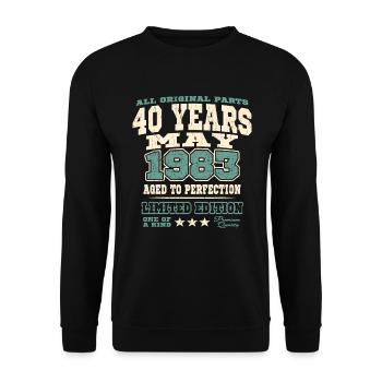 Aged to perfection may 1983 - 40 years old - Unisex Sweatshirt - black - Front - Alina (178cm) & Michal (187cm)