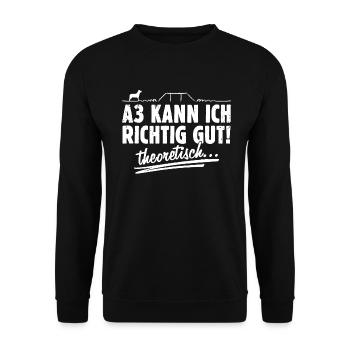 Lustiger Hunde Spruch Agility Hundesport Geschenk - Unisex Pullover - Schwarz - Vorne - Alina (178cm) & Michal (187cm)