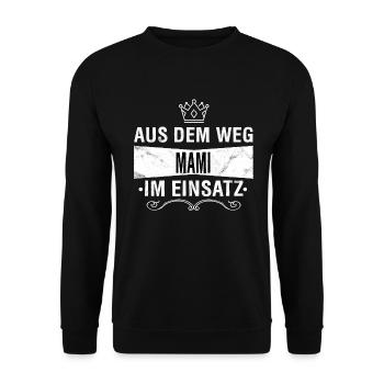 MAMI - Unisex Pullover - Schwarz - Vorne - Alina (178cm) & Michal (187cm)