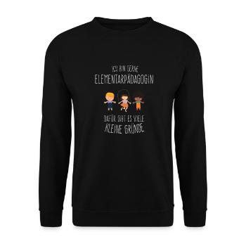 Elementarpädagogin Gründe - Unisex Pullover - Schwarz - Vorne - Alina (178cm) & Michal (187cm)