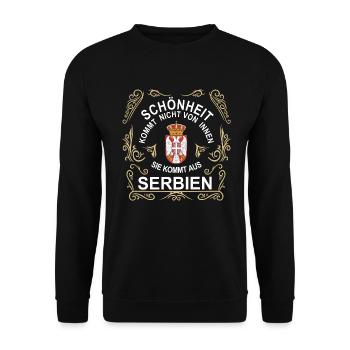 La beauté vient de Serbie et non de l'intérieur - Sweat-shirt Unisexe - noir - Devant - Alina (178cm) & Michal (187cm)