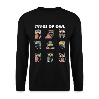 Espèces De Hibou Ornithologe Hibou - Sweat-shirt Unisexe - noir - Devant - Alina (178cm) & Michal (187cm)
