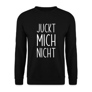 Juckt mich nicht egal interessiert mich nicht - Unisex Pullover - Schwarz - Vorne - Alina (178cm) & Michal (187cm)