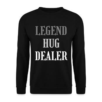 Legend Hug Dealer Blanc & Gris - Sweat-shirt Unisexe - noir - Devant - Alina (178cm) & Michal (187cm)
