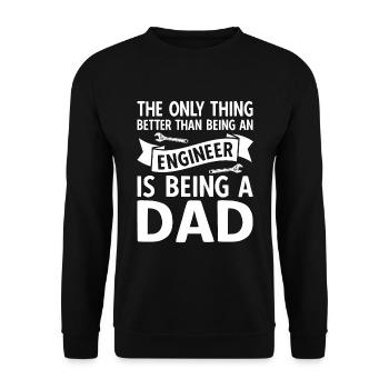 Engineer Civil Engineer Father Papa is the best - Unisex Sweatshirt - black - Front - Alina (178cm) & Michal (187cm)