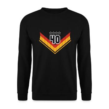 40th Birthday / Germany Design - Unisex Sweatshirt - black - Front - Alina (178cm) & Michal (187cm)