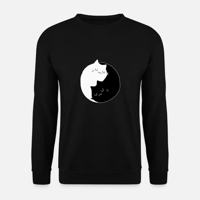 Chat yin yang - Sweat-shirt Unisexe - noir