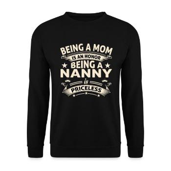 BEING A NANNY - Unisex Sweatshirt - black - Front - Alina (178cm) & Michal (187cm)