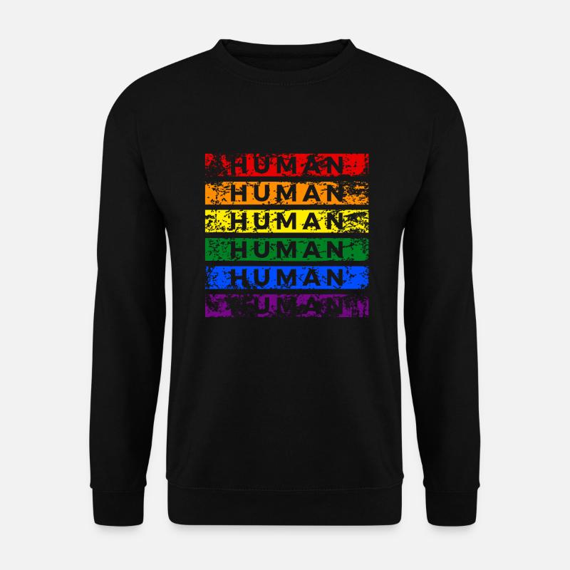 LGBT Human Mensch Regenbogen Geschenkidee - Unisex Pullover - Schwarz
