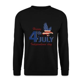 USA Amerika Flagge Adler 4. Juli Independence Day - Unisex Pullover - Schwarz - Vorne - Alina (178cm) & Michal (187cm)