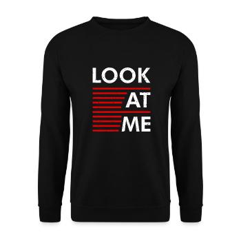 Statement Look At Me - Unisex Sweatshirt - black - Front - Alina (178cm) & Michal (187cm)