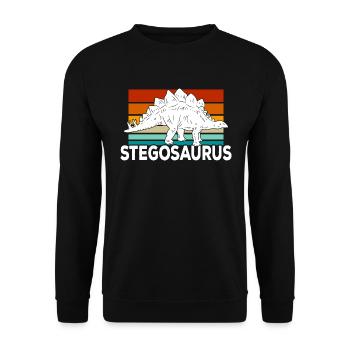 Stegosaurus Dino - Unisex Sweatshirt - black - Front - Alina (178cm) & Michal (187cm)