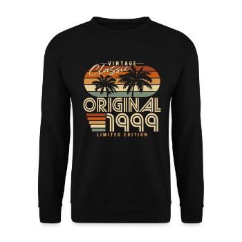 Original 1999 Vintage anniversaire rétro cadeau - Sweat-shirt Unisexe - noir - Devant - Alina (178cm) & Michal (187cm)