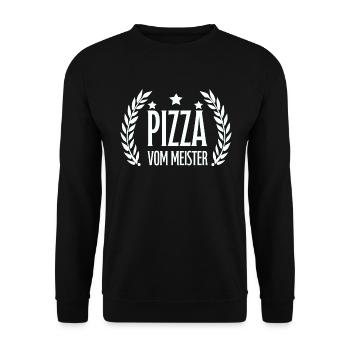 Pizza, Pizzabäcker, Meister - Unisex Pullover - Schwarz - Vorne - Alina (178cm) & Michal (187cm)