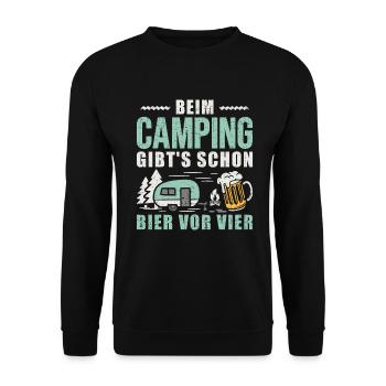 Wohnwagen Camping Bier Camper - Unisex Pullover - Schwarz - Vorne - Alina (178cm) & Michal (187cm)