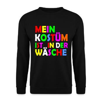 mein kostüm ist in der wäsche - Unisex Pullover - Schwarz - Vorne - Alina (178cm) & Michal (187cm)