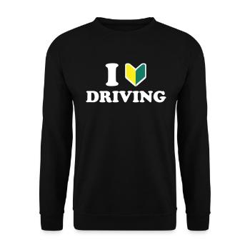 I Wakaba [Heart/Love] Driving - Unisex Sweatshirt - black - Front - Alina (178cm) & Michal (187cm)