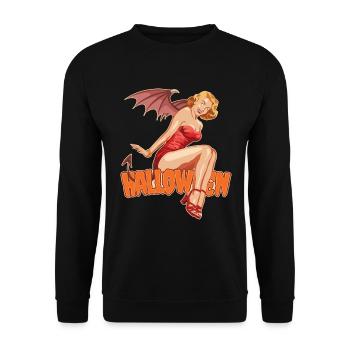 Halloween Vampire Lady Scary Trick or Treat Outfit - Unisex Sweatshirt - black - Front - Alina (178cm) & Michal (187cm)