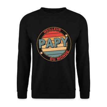 Meilleur Papy Du Monde Grand-Père Au Top - Sweat-shirt Unisexe - noir - Devant - Alina (178cm) & Michal (187cm)