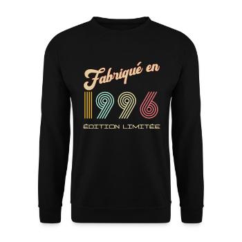 Anniversaire Homme Citation Fabriqué en 1996 - Sweat-shirt Unisexe - noir - Devant - Alina (178cm) & Michal (187cm)