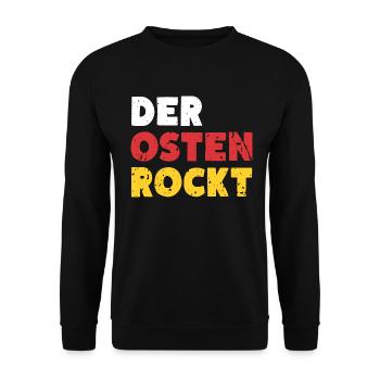 Der Osten Rockt Ossi Ostdeutschland - Unisex Pullover - Schwarz - Vorne - Alina (178cm) & Michal (187cm)