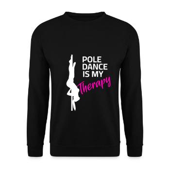 Pole Dance is my Therapy - Dancing Hobby - Unisex Sweatshirt - black - Front - Alina (178cm) & Michal (187cm)